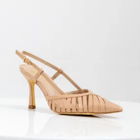 Slinky closed strippy 8cm heel sling back nude