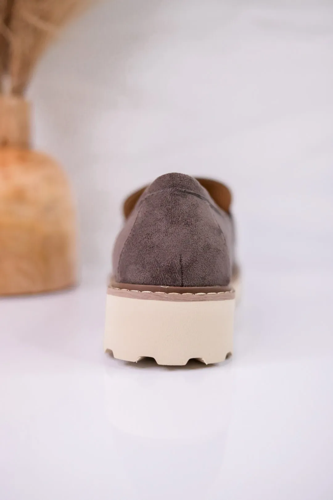 Stone Gray Loafers with Chain Detail FINAL SALE