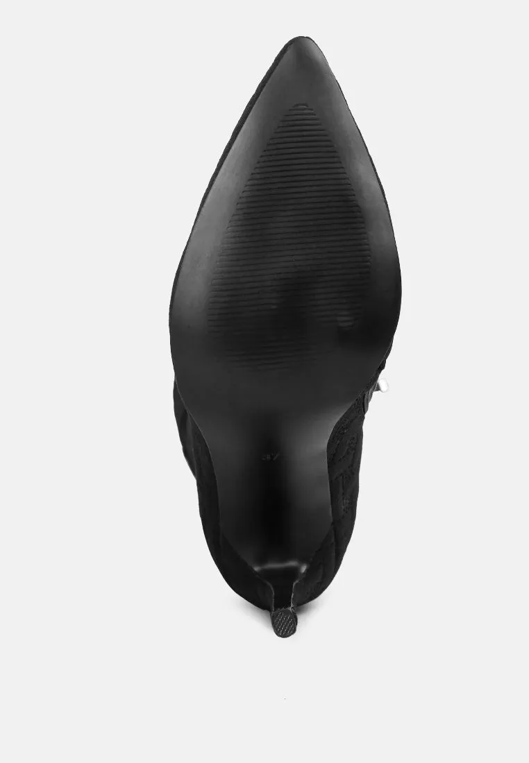 tinkles embossed high heeled calf boots