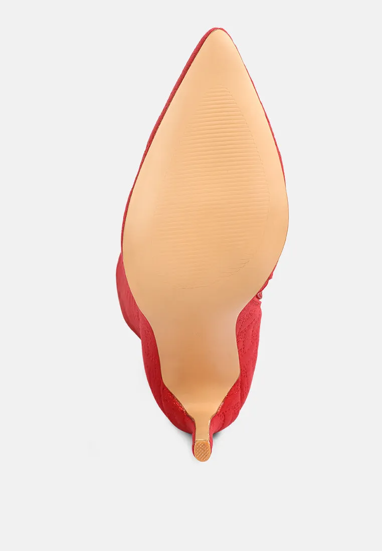 tinkles embossed high heeled calf boots
