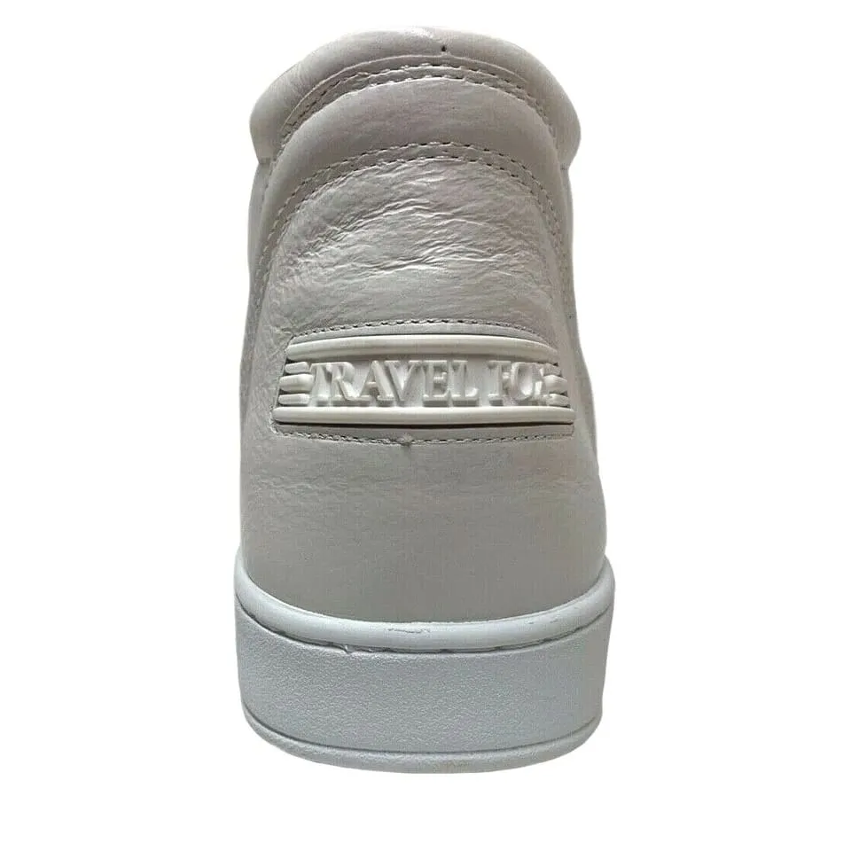 Travel Fox Men's White Nappa Leather High Top Sneakers 916103 107