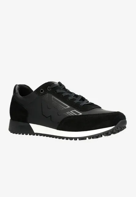 Wojas Black Leather Sneakers With Logo | 1008771