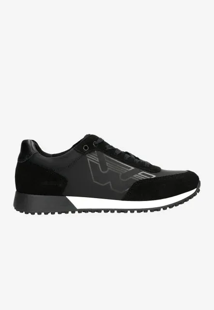 Wojas Black Leather Sneakers With Logo | 1008771