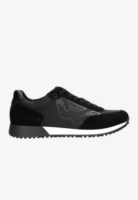 Wojas Black Leather Sneakers With Logo | 1008771