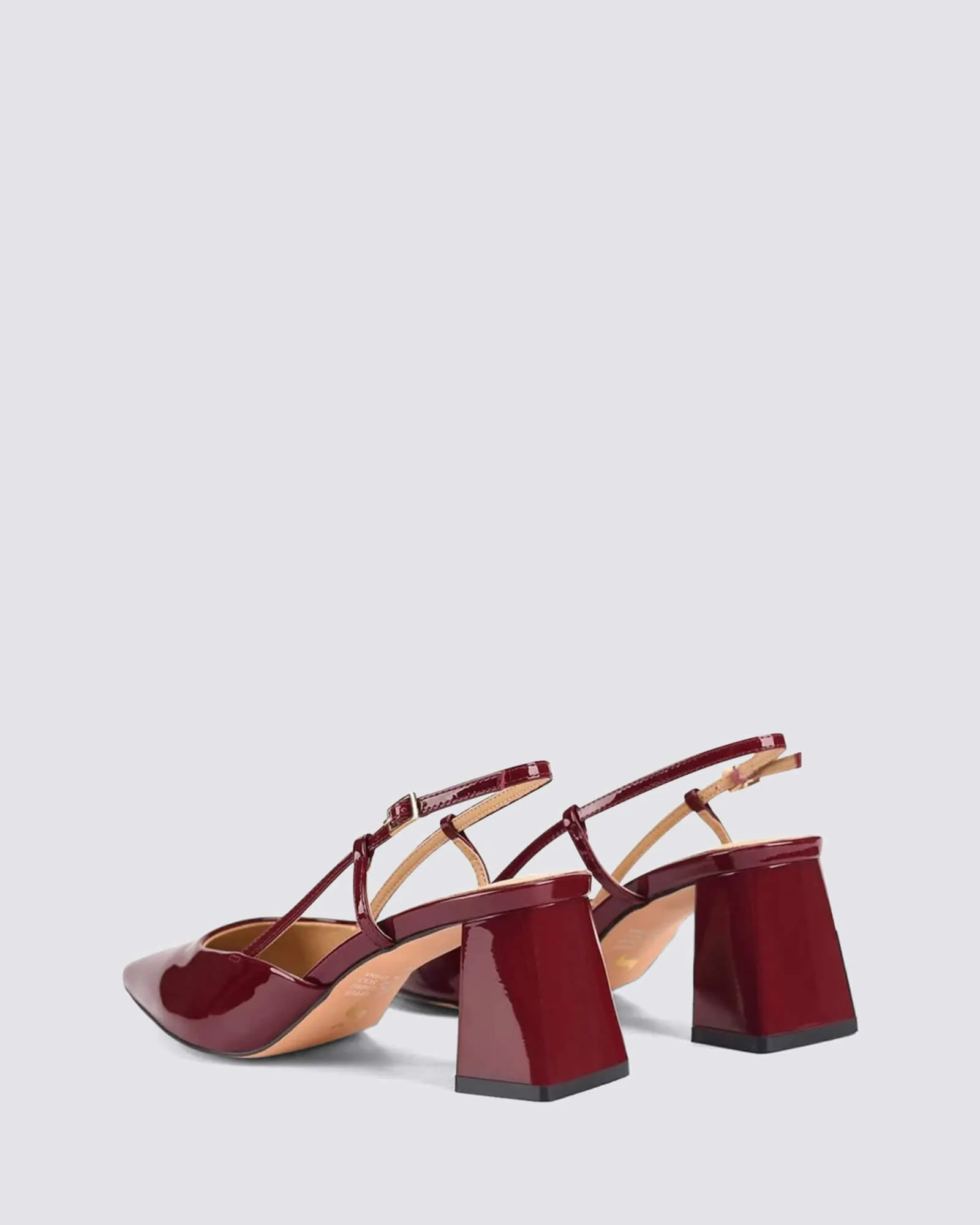 YASMINE SLINGBACK HEELS WINE PATENT